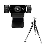 Logitech C922 PRO Webcam mit Stativ, Full-HD 1080p, 78° Sichtfeld, Autofokus, Belichtungskorrektur, H.264-Kompression, USB-Anschluss, Für Streaming via OBS, Xsplit, etc., PC/Mac/ChromeOS/