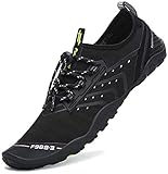 PASTAZA Sommer Unisex Badeschuhe Herren Schnell Trocknend Wasserschuhe Damen Schwimmschuhe Outdoor Sport Strandschuhe mit Dicke Sohle Schwarz Gr.42