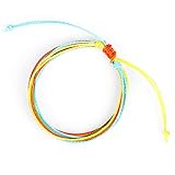DYSCN Boho Armbänder für Frauen Handgemachte geflochtene bunte Wachsfaden Armband Persönlichkeit Armreif für Frauen Schmuck,Hellblau mit Gelb
