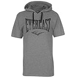 Everlast Herren Kapuzen T Shirt Kurzarm Kängurutasche Grau Marl XL