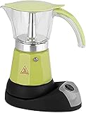 DONGSHUAI Elektrische Kaffeemaschine Für Zuhause - 300 Ml / 6 Tassen 480 W Elektrische Mokakanne Für Kaffeemaschine - Abnehmbarer Küchenherd Kaffeemaschine (Grün),Grü