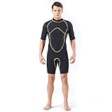 Herren Neoprenanzug, 3mm Sommer Neoprenanzug Shorty, Herren Kurzarm Neopren Surfen Schnorcheln Neoprenanzug,3XL