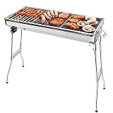 Grandma Shark Holzpelletgrills, Klappgrill aus Edelstahl, für 5-10 Personen, für Picknick, Festivals, Camping und Party