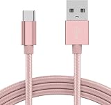 KP TECHNOLOGY Moto G10 / G30 Nylon geflochtenes Ladekabel [6.6ft/2m] USB C auf USB A 3.0 Ladekabel kompatibel mit Motorola Moto G10/G30 (Roségold)