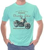 shirtdepartment - Herren T-Shirt - Chunky Bike - Since 1990 türkis-Hellbraun M