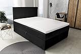 Best for Home Boxspringbett S Deluxe mit 7 Zonen (180x200cm, Schwarz)