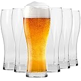 Krosno Hoch Weizengläser Biergläser 0,5 Liter | Set von 6 | 500 ML | Chill Kollektion | Perfekt für Zuhause und Partys | Spü