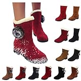 JLGY Schneestiefel Stiefeletten Damen Winterschuhe Plus Samt Winterstiefel Winter Warme Gefüttert Ankle Boots Flache Schlupfstiefel Elegant Kurze Stiefel Quaste Stiefeletten Baumw