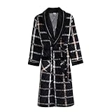 DUNSHUI Herren Bademantel Kaufen China Direct Herren Langarm Nachthemd 3 Lagen Gepolsterte Dicke Warme Herren Kimono Samt Robe Schlafen Nachthemd (C Medium)