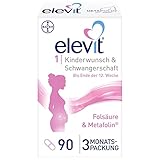 ELEVIT, 1 Tabletten Nährstoffe ab Kinderwunsch und im ersten Schwangerschaftsdrittel, 90 stück
