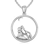 HARMONY BOLA Wolf Anhänger 925 Sterling Silber Tier Halskette Wikinger Schmuck Geburtstagsgeschenk für Frauen M