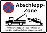 Aufkleber Schild Abschleppzone Parken verboten - versch. Motive zus Auswahl Kundenparkplatz Privat - UV-Schutz Kunden - Privat - Rollstuhl - Frauen - PBL (023-abschlepp)