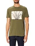 Springfield Herren Camiseta básica Manga Corta PLANTA Verde Unterhemd, Helles Kaki, M