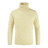 KUYWLMKMZZ Herren Outdoor Pullover Weiche gestrickte Pullover Komfortable Pullover Turtheneck Herren Slim Fit Rollkragenpullover Casual Kabel Gestrickte Thermische Pullover Pullover Urlaub