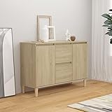 vidaXL Sideboard 2 Schubladen 2 Türen Kommode Anrichte Schrank Mehrzweckschrank Beistellschrank Standschrank Sonoma-Eiche 103,5x35x70cm Spanp