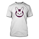 net-shirts D.Va Bunny T-Shirt mit Game Tracer Hanzo Diva Gamer Aufdruck Inspired by Overwatch, Größe L, Weiß