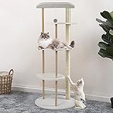 QJM Kratzbaum Groß - Katzenbaum Gross Katzenspielturm-Kratzbäumen 4-stufiger Kätzchen-Kratzbaum mit Kratzbaum Katzenkletterturm Activity Center -54 * 54 * 125