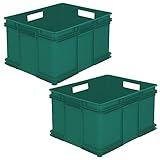 keeeper Bruno 2X Eurobox XXL Aufbewahrungsbox Kunststoff ECO (PP) 52 x 43 x 28 cm 54 Liter grün, 52x43x28 cm c/