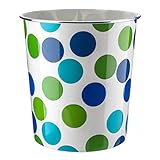 Home Plus Papierkorb, 7,7 l, Blumenmuster, leicht, Blau / Grün gepunk
