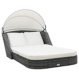 (Schnelle Sendungen) Ideal als Relaxliege für Balkon, Garten, Terrasse, Liegestühle Sonnenliege mit Dach Poly R