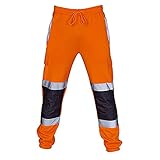 Autumnnn Herren Warnschutzhose Lange Warnschutz Arbeitshose Lange Cargo-Hose Lange Herren-Arbeitshose Bundhose Cargo Herren Arbeitshose Bundhose Cargohose mit Multifunktions Kniepolster-T