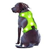 Groß Grün Wiederaufladbare USB LED Hundegeschirr Beleuchtetes Hundegeschirr Leuchtend Aufladbar Licht Hunde Weste LED Hund Geschirr LED Hundegeschirr Anzünden Hund LED Hunde Zubehö