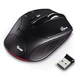Hama Funkmaus (kabellose Maus mit Batterien, 8m Funk-Reichweite 4 Geschwindigkeitsstufen bis 2400 dpi, 2 Vor-/Zurück-Tasten, ergonomisch für PC|Laptop|Computer) schw