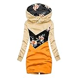 Damen Übergangsjacke mit Kapuzen Winddicht Warm Sweatjacke Reißverschluss Kapuzenpullover Sweatjacke Lang Gefüttert Zip Herbst Winter Jacke mit Kapuze Lange Funktionsjacken Casual Windbreak