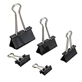 MAIKEHIGH 72 Stück FoldBack Klammern Büroklammern Binder Clip für Notizen Briefpapier Bürob