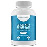 AMINO SPEKTRUM - 320 Tabletten vegan - Hochdosiert mit je 1000mg für 40 Tage - Komplex aus 18 Aminosäuren inkl. 8 EAA´s & BCAA - Laborgeprüft - Hergestellt in Deutschland ohne Mag