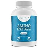 AMINO SPEKTRUM - 320 Tabletten vegan - Hochdosiert mit je 1000mg für 40 Tage - Komplex aus 18 Aminosäuren inkl. 8 EAA´s & BCAA - Laborgeprüft - Hergestellt in Deutschland ohne Mag