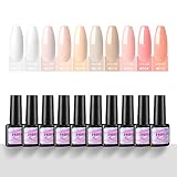 COSCELIA UV Nagellack Set, 10 Farben Gel Nagellack UV/LED Gellack Set 7ml Soak Off Gel Nail Polish Nägel Farbg