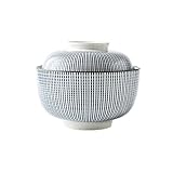 Schüsseln japanischer Stil Keramik kreative hitzebeständige große Salatschüssel unter glasierte Suppe Reis Nudel Schüssel mit Deckel Haushaltsgeschirr Müslischale (Farbe: 16,5 cm B)