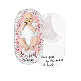 Baby Stubenwagen-Bettlaken-Set – 2 Stück Bettlaken für Babybetten, Mädchen, Jungen, Baby-Nachttischbezug, Wiege, Matratze, Spannbetttuch passend für die meisten Stubenwagen-Matratzen (Blume + Mond)