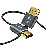 Twozoh Ultra Dünn HDMI Kabel 0,5M, Hyper Slim HDMI Kabel 2.0, extrem flexibles HDMI auf HDMI Kabel, unterstützt 3D/4K@60Hz, 2160P, 1080