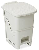 DEA HOMEART441BL Tretabfalleimer Rattan Bin 18 L, 30 x 37 x 42 cm, weiß