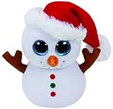 Carletto Ty 37195 Scoop - Schneemann, 15 cm, mit Glitzeraugen, Glubschi's, Beanie Boo's, X-Mas limitiert Ty 37195-Scoop-Schneemann, Plü