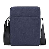 Laptop-Umhängetasche, wasserabweisend, Laptop-Schultertasche, Messenger-Tasche, Hülle für Herren und Damen, passend für bis zu 27,6 cm (10,8 Zoll) Laptop, Business, Büro, Arbeitstasche (Farbe: blau)