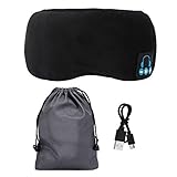 01 02 015 Eyeshade, weicher und komfortabler Eyeshade mit Stereo-Ohrhörer atmungsaktiv mit 5.0 Stereo für Büro und Zuhause(Schwarz)