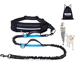 Nobleza Joggingleine für Hunde, freihändige Leine mit Gürteltasche, Handfreie Hundeleine für Laufen mit verstellbarem Hüftgurt Bungee Leine zum handfreien Jogg