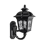 YBright Moderne Außenwandmontierte Licht Matte Schwarz Gehäuse SCONCE Aluminium Outdoor Wasserdichte Wandleuchte mit klaren Glasschatten Veranda Light Fixtures für Garagentor Eingangsbeleuchtung