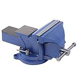 Robuster Schraubstock 200mm Werkbank mit Schraubstock Drehbar Parallelschraubstock Mit zwei Verriegelungsbolzenlöchern für Werkbank 360° drehbar Bench Vice Geeignet (Spannweite 203mm Gewicht 14 Kg)