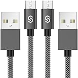 Syncwire Micro USB Kabel [2-Pack, 2m] 2.4A USB Ladekabel - Schnellladekabel für Android Smartphones, Samsung, HTC, Sony, Nexus und mehr - Nylon Space G