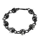 GROOMY Armband, Persönlichkeit Männer Ghost Head Armband Schmuck Cool Bone Gothic Armbänder Death Skull Modern Popular Chain-Black