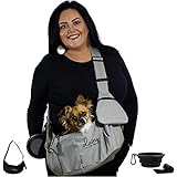 dainz® Hunde-Tragetasche/Hundetasche für kleine Mini-Hunde bis MAXIMAL 3KG inkl. Anschnallgurt & Zubehör | Hunde-Tragetuch für kranke & alte Hunde | Welpen-Tasche für langes Gassi g