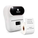 Phomemo M110 Etikettendrucker Mini Bluetooth Drucker, Thermodrucker, Etikettendrucker Selbstklebend, Kompatibel für Android&iOS, Geeignet für Kleidung, Supermarkt, Schmuck und mehr, Weiß