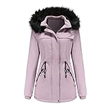 Damen Winter Jacke Winterjacke Damen Warm GefüTtert Mantel Outdoor Wasserabweisend Softshell üBergangsjacke Damen Lang Parka Mantel Mit Kapuze Outdoorjacke Winterparka GroßE GrößE Outw