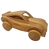 NATUREHOME Rennwagen Eichenholz Spielzeugauto aus Holz natürliches Spielzeug für Kinder Naturholz unbehandelt aus FSC zertifiziertem Holz in Handarbeit herg