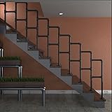 JHXLJ Handlauf Treppe, Treppengeländer Außen, Übergangshandlauf Mit Montagesatz, Übergangsgeländer Für Verandas Für Betonstufen Oder Holztreppen Mit Sockel (Size : 60CM(1.97FT))