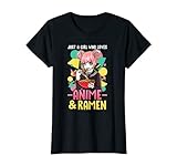 Damen Nur ein Mädchen, das Anime und Ramen liebt, japanisch T-S